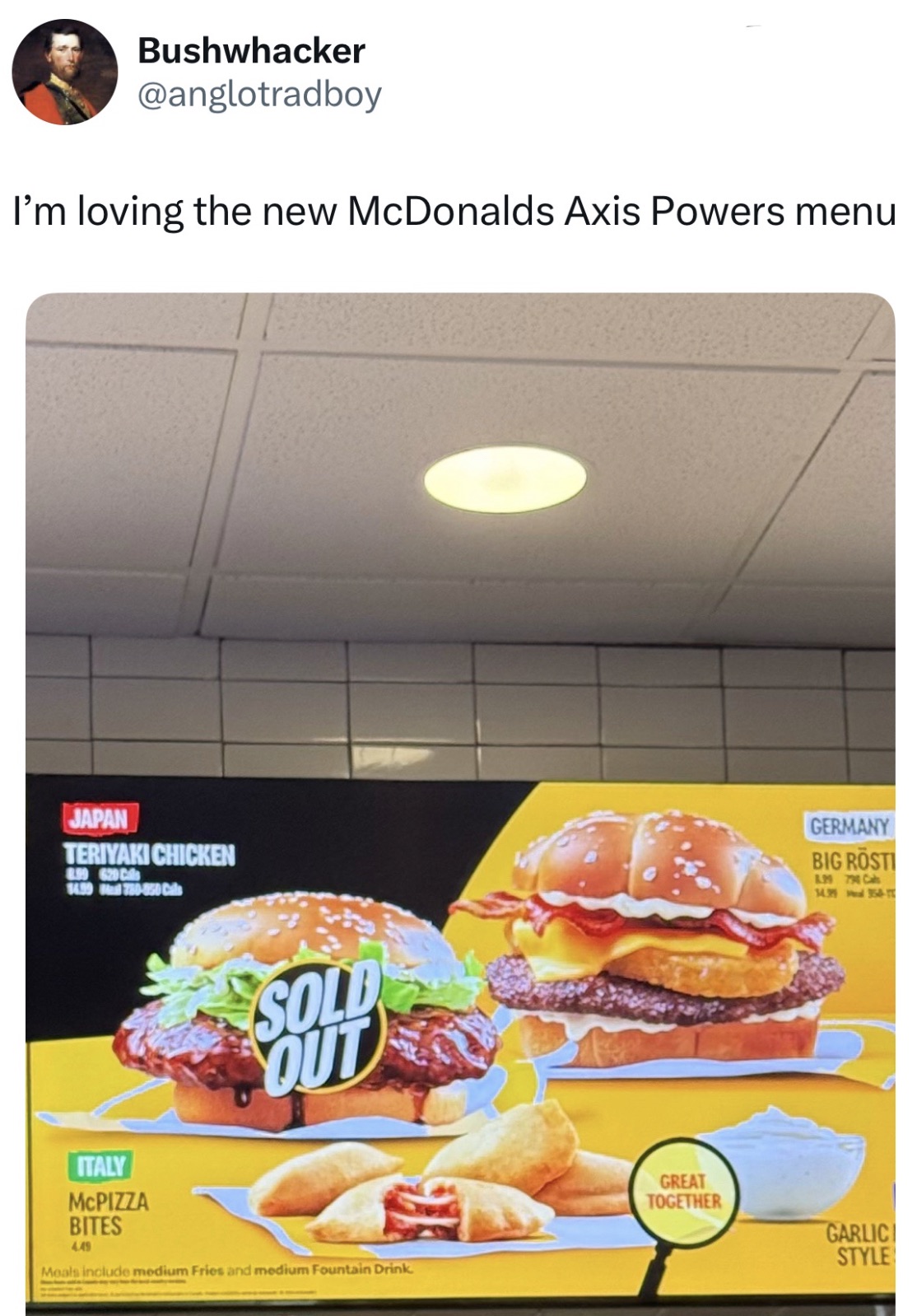 McDonalds marketing team has some history buffs.